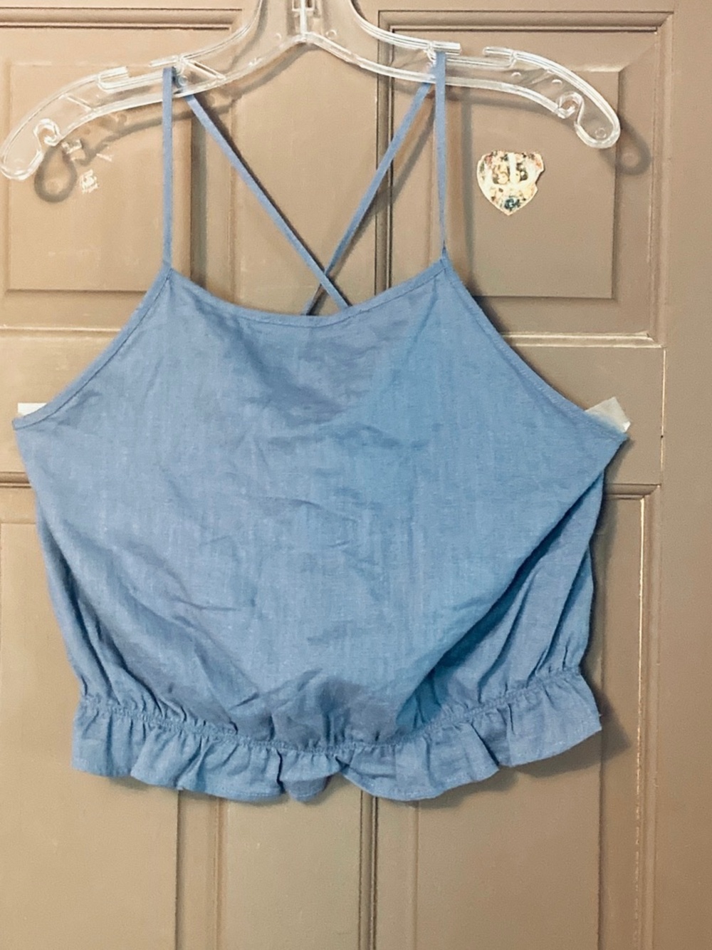 Cropped Top Camisole/Tank sz XL 12 Faded blue